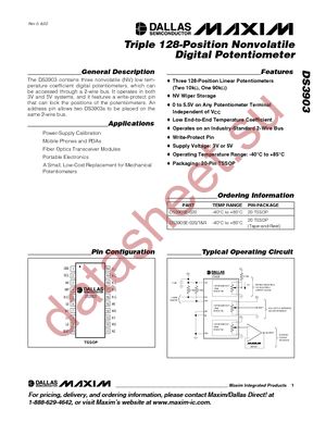 DS3903E-020+T&R datasheet  